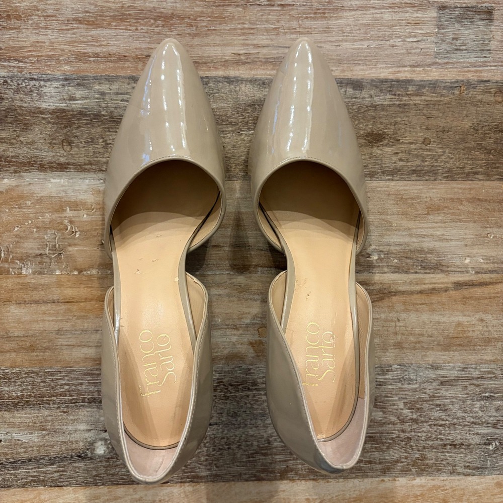 Franco Sarto Arrow Nude Patent d'Orsay Pointed Toe Pumps Heels Womens 9.5M - Picture 6 of 11